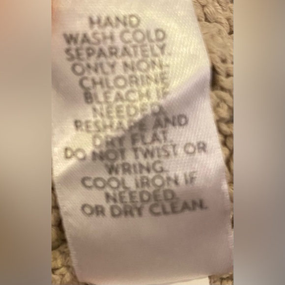 J Jill Sweater Sz XS Tan Open Stitch Lace Up V-neck - Picture 8 of 8